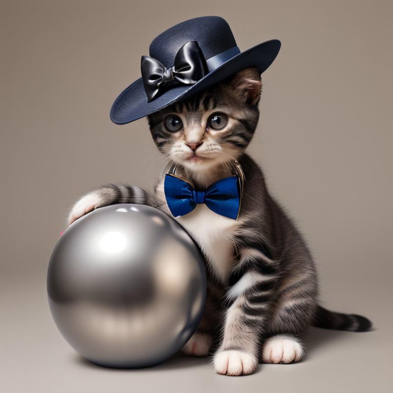 00480-143857261-intricate cute kitten with panamahat wearing bowtie, sitting on a metallic ball,  _lora_PanamaHatConcept_v13_0.9_.jpg